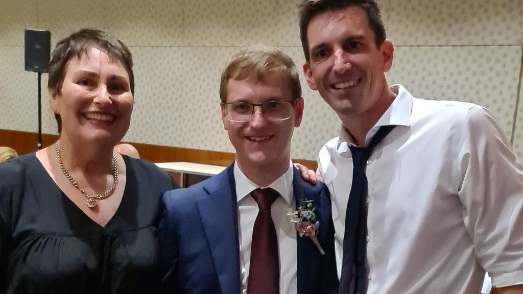“We formed an odd trio” ... Dr Peter Morris (right) and Maryanne Balanzategui met as mature age medical students and teamed up with young medical student Dylan.

