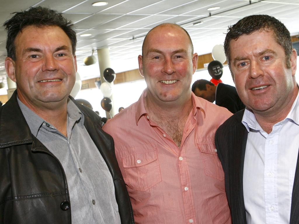 Sam Flanders, Mark Flanders and Patrick Duke at a St Joseph’s Football Club Grand Final lunch in September 2010.