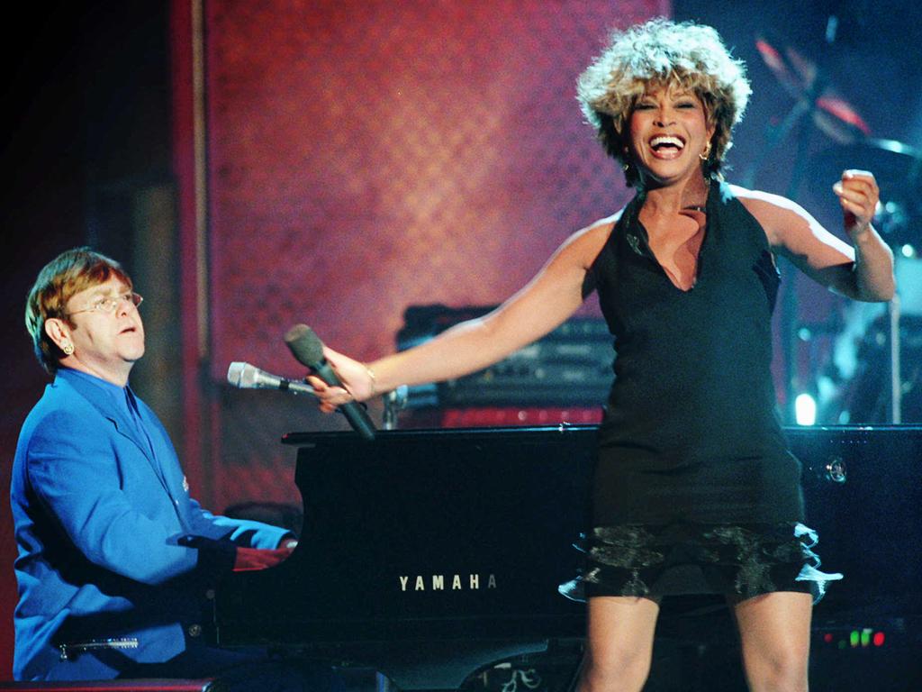 Sir Elton John says Tina Turner was “untouchable”. Picture: John/Singer Turner/Singer