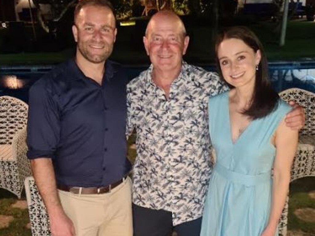Devoted father … Dr Richard Jackett pictured with his son Andrew and daughter Louise.
