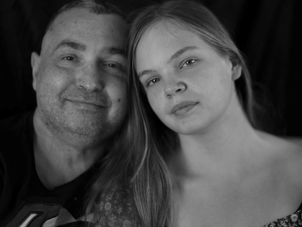 “For Stewart the sun rose and set with Izzy and Sam. They were the light of his life and his heartbeat.”Stewart Stacey with his oldest child Isabelle. Photograph: Therese Ritchie.