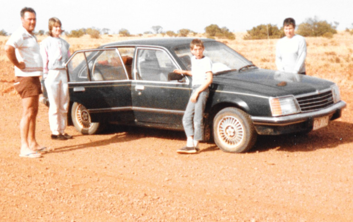 The Brown family on the road to Alice Springs in the early 80s