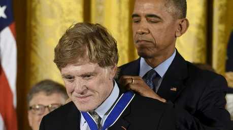 US President Barack Obama presented Redford with the Presidential Medal of Freedom, the nation's highest civilian honour, in 2016. Picture: Saul Loeb/AFP
