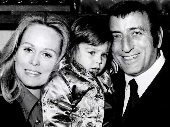 A young Tony Bennett with his then-wife Sandra Grant and daughter Joanne.